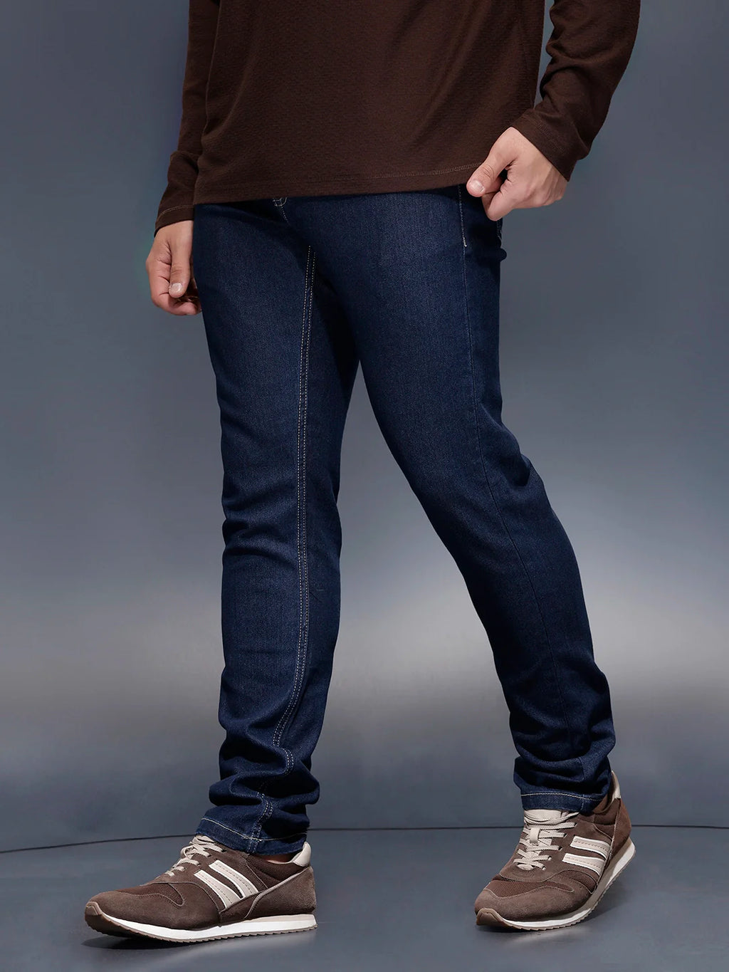 Men's Casual Slim Fit Jeans   |  Dark Blue