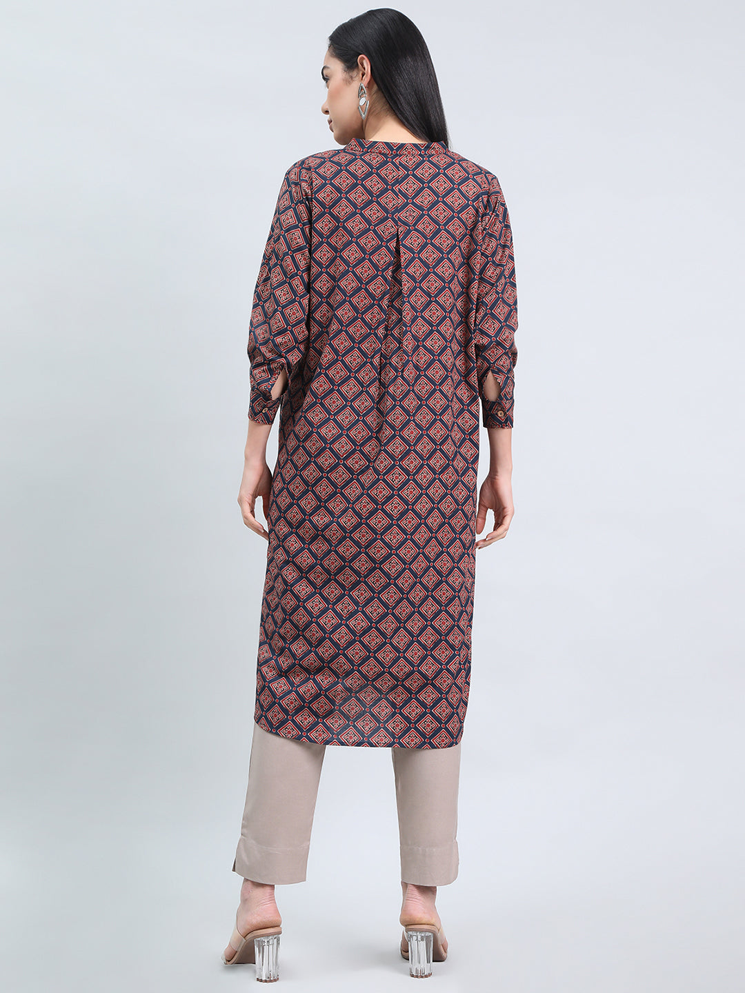 Cotton Ajrakh-Inspired Print Loose Fit Kurta