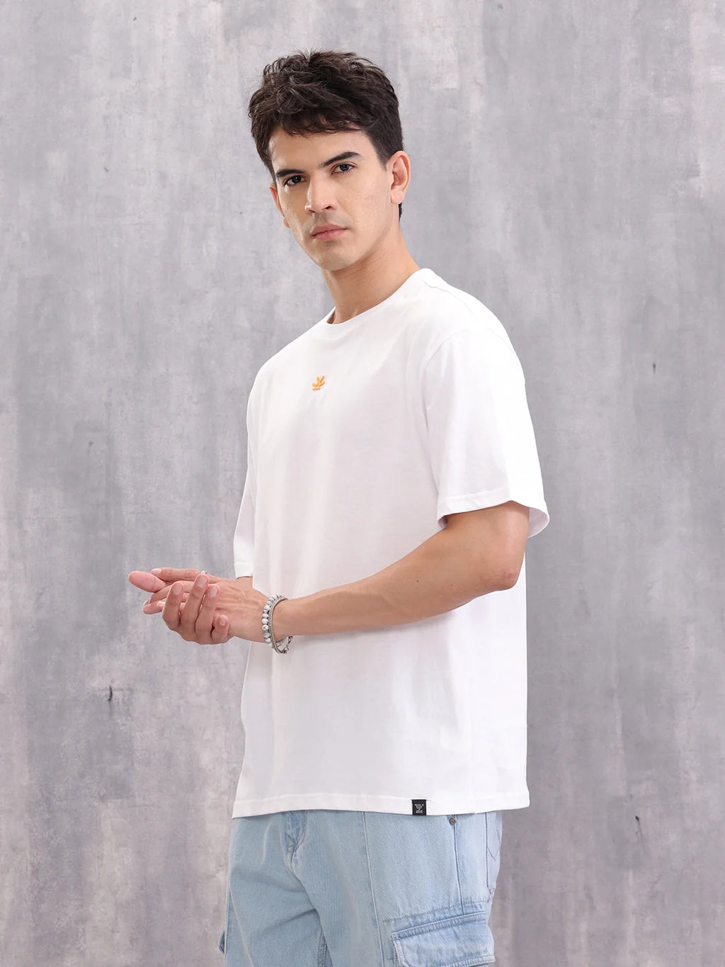 Retro Cd Graphic Back Print Oversized Fit T-Shirt | White