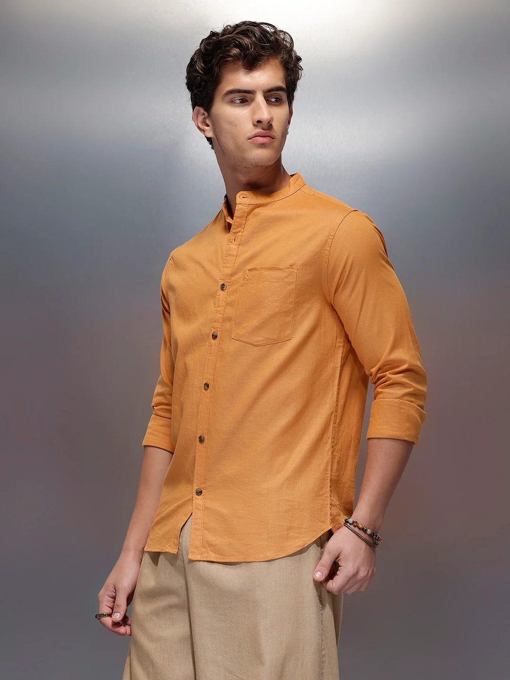 Men's Casual Regular Fit Shirt   |  Yellow
