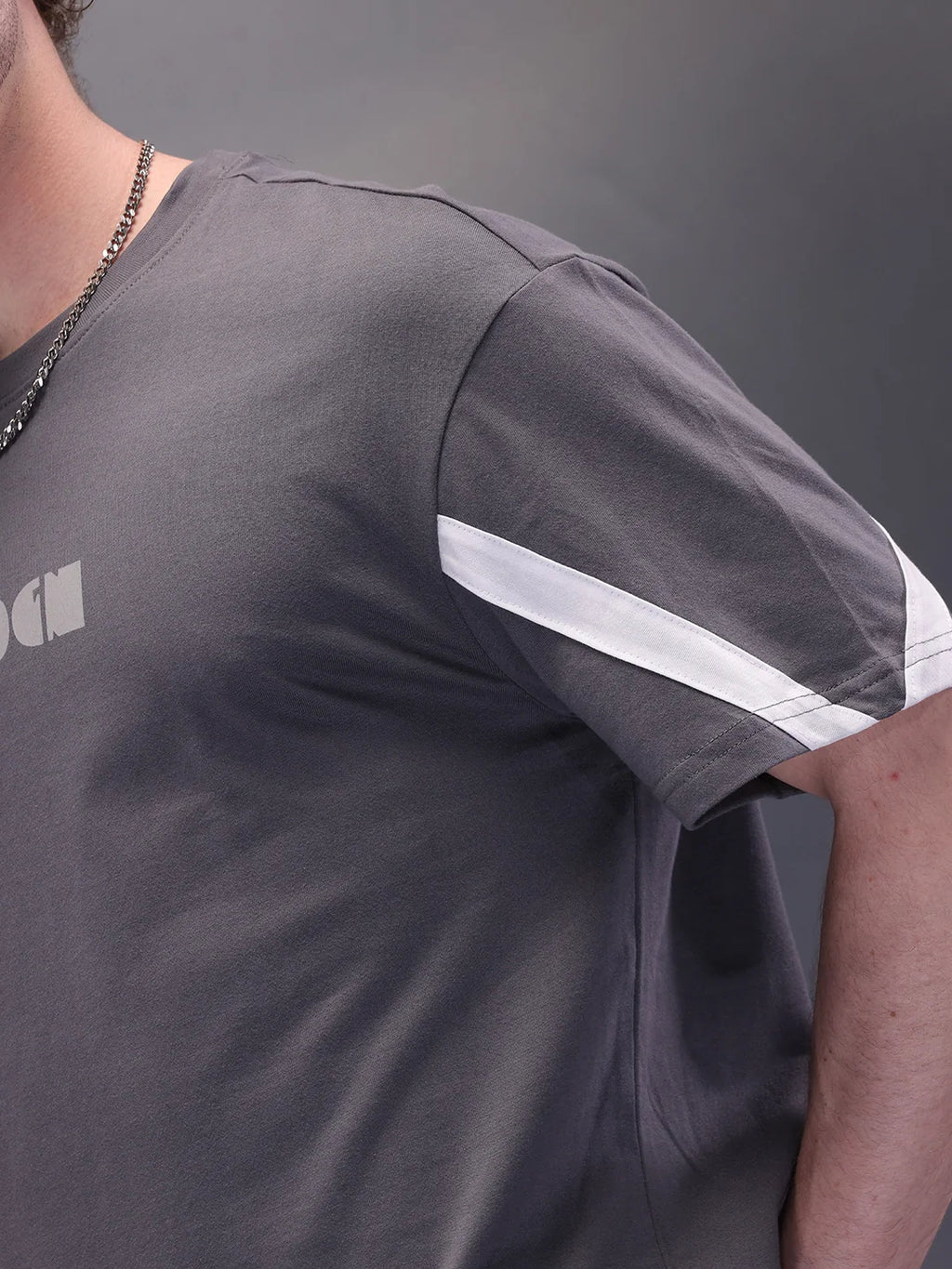 Placement Printed Oversized T-Shirt | Dark Grey