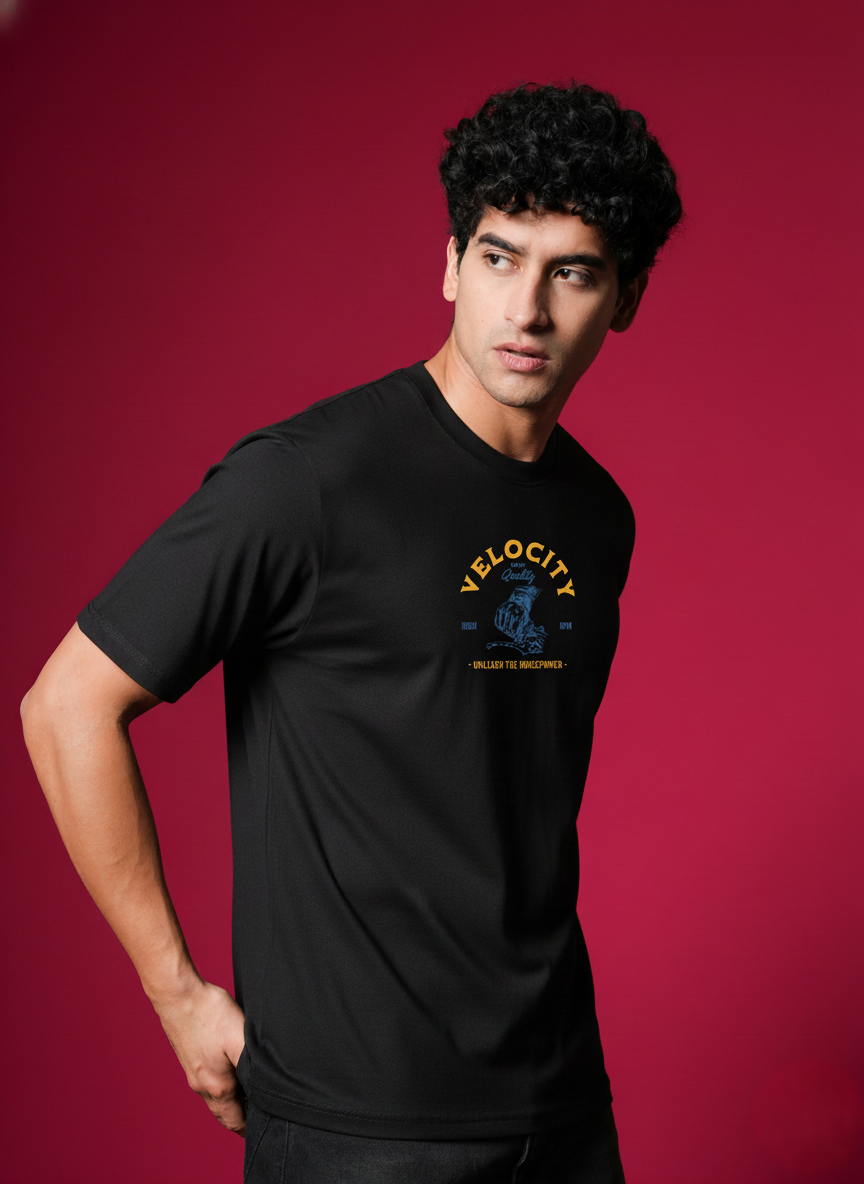 Men Round Neck Cotton T-Shirt