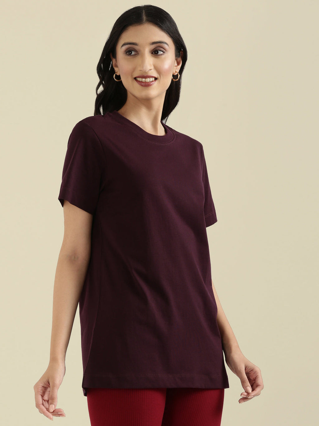 Cotton Jersey Crew Neck Regular Long T-Shirt