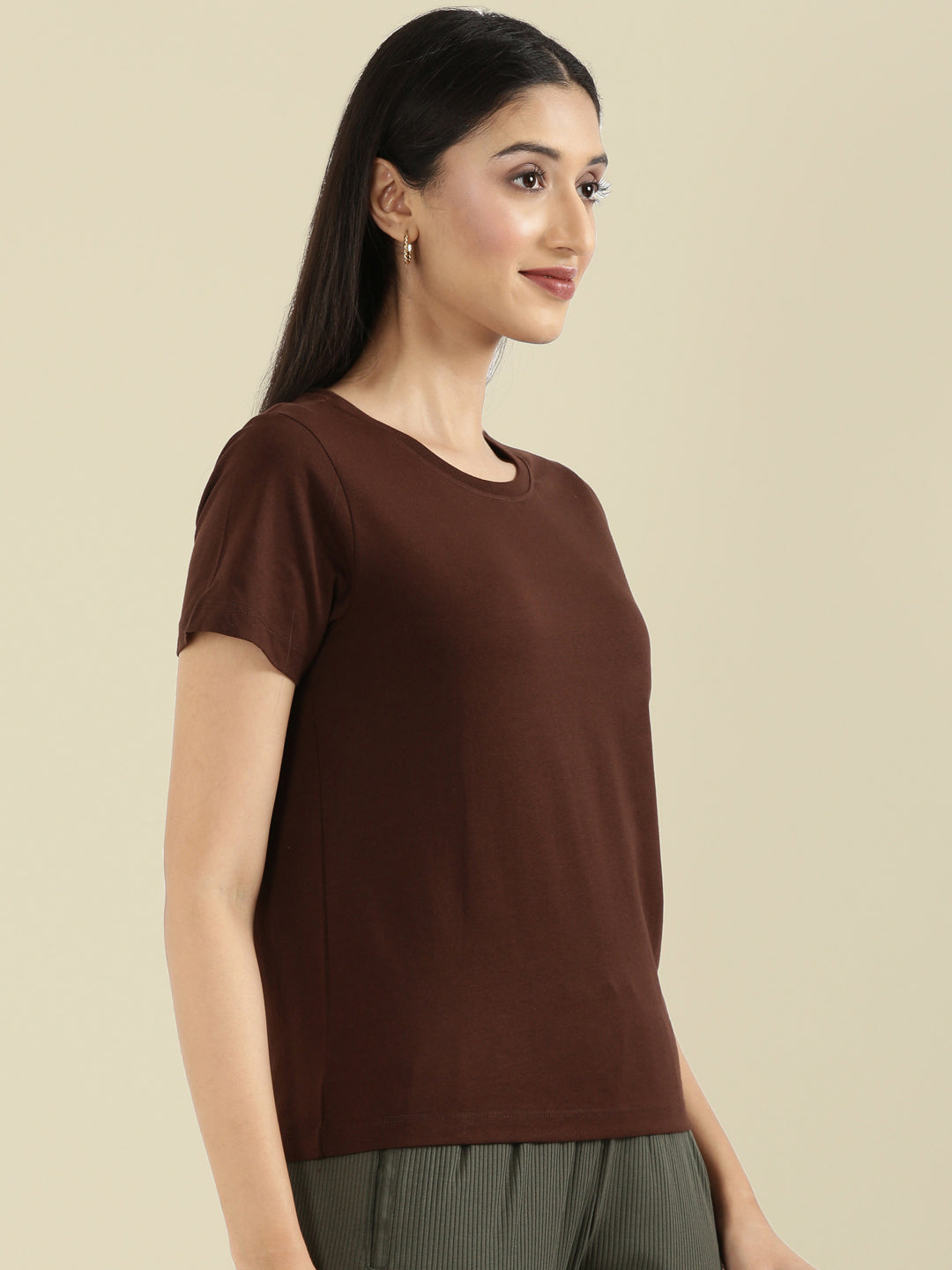 Cotton Jersey Crew Neck Slim Fit T-Shirt
