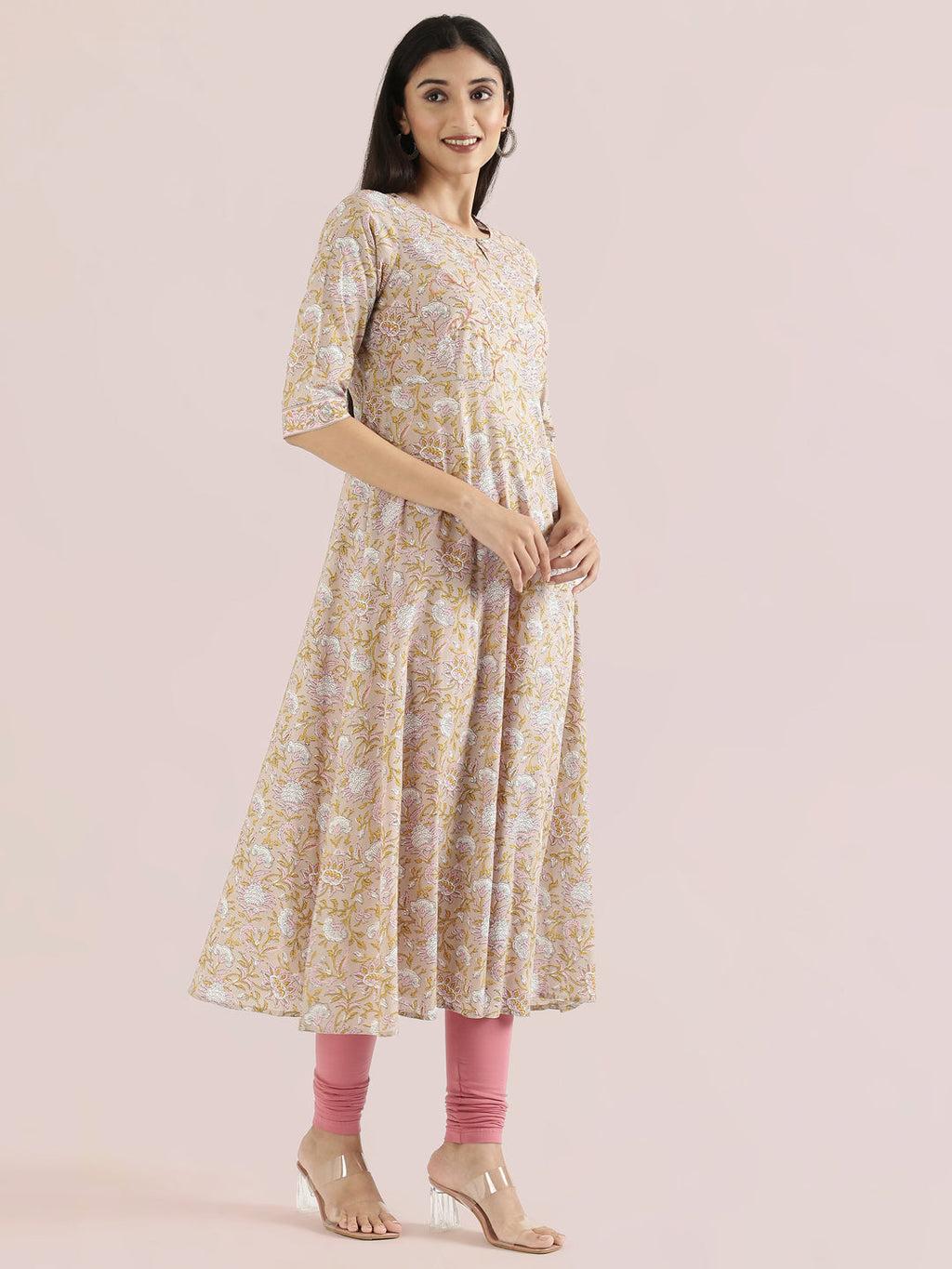 Cotton Floral Print Anarkali