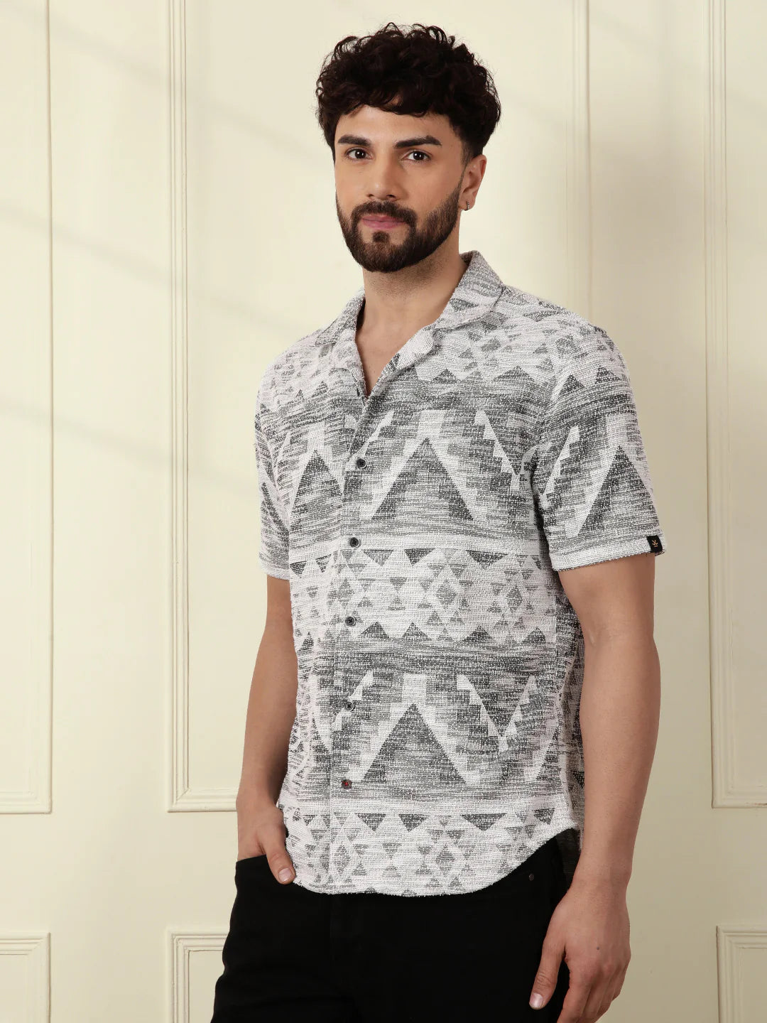 Textured Knit Shirt | Grey