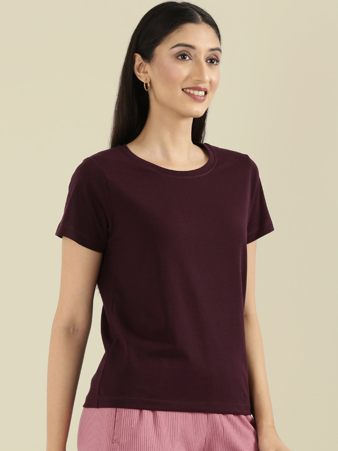 Cotton Jersey Crew Neck Slim Fit T-Shirt