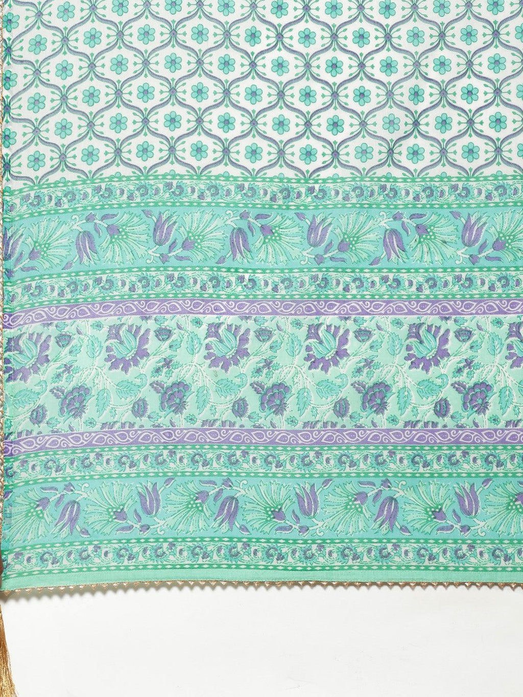 Divena Seagreen Cotton kurta Pant set with Dupatta