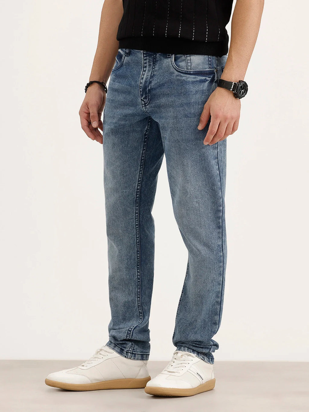 Slim Fit Faded Denim Jeans | Light Blue
