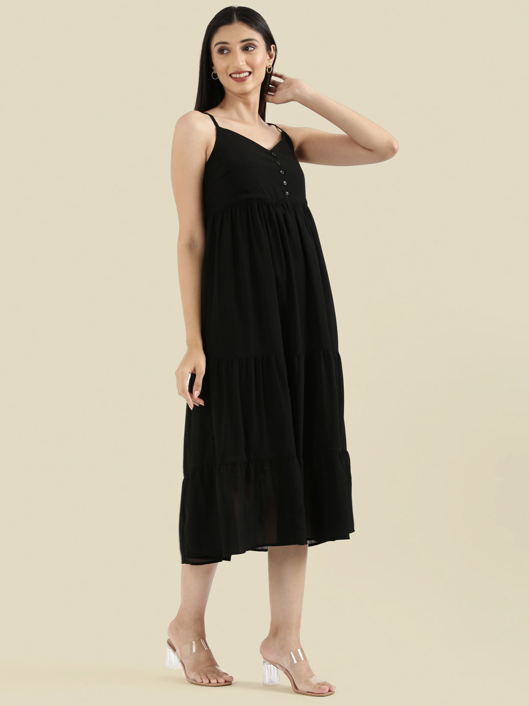 Georgette V-Neck Slip Dress