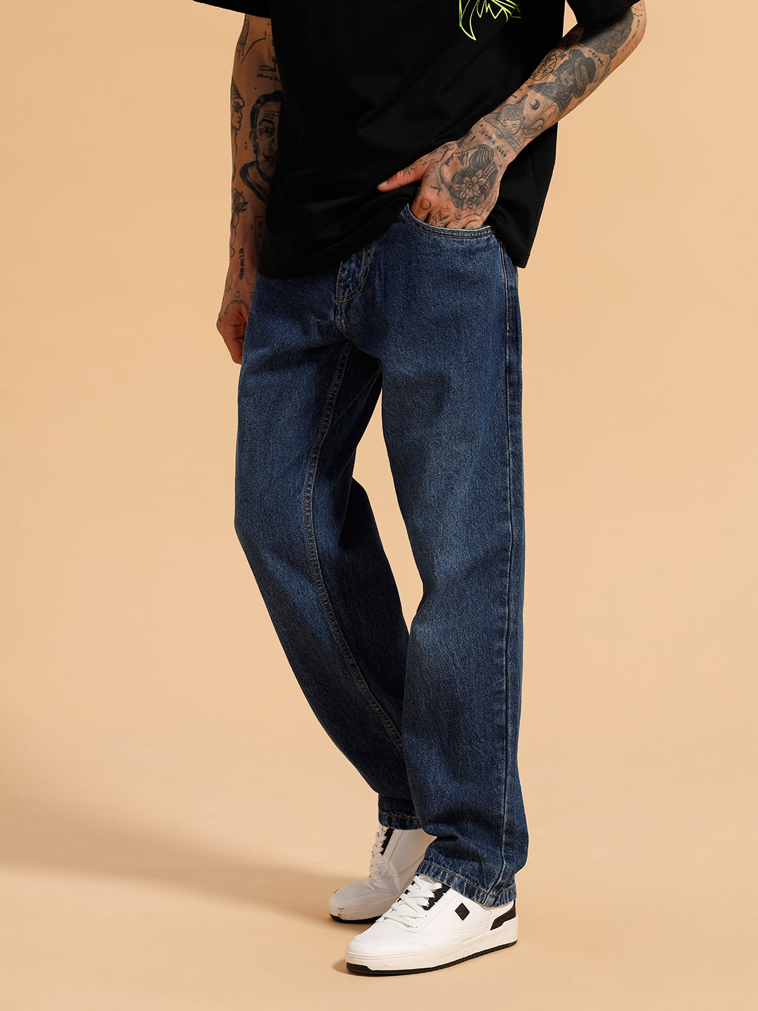 Heavy Fade Anti Fit Jeans | Blue