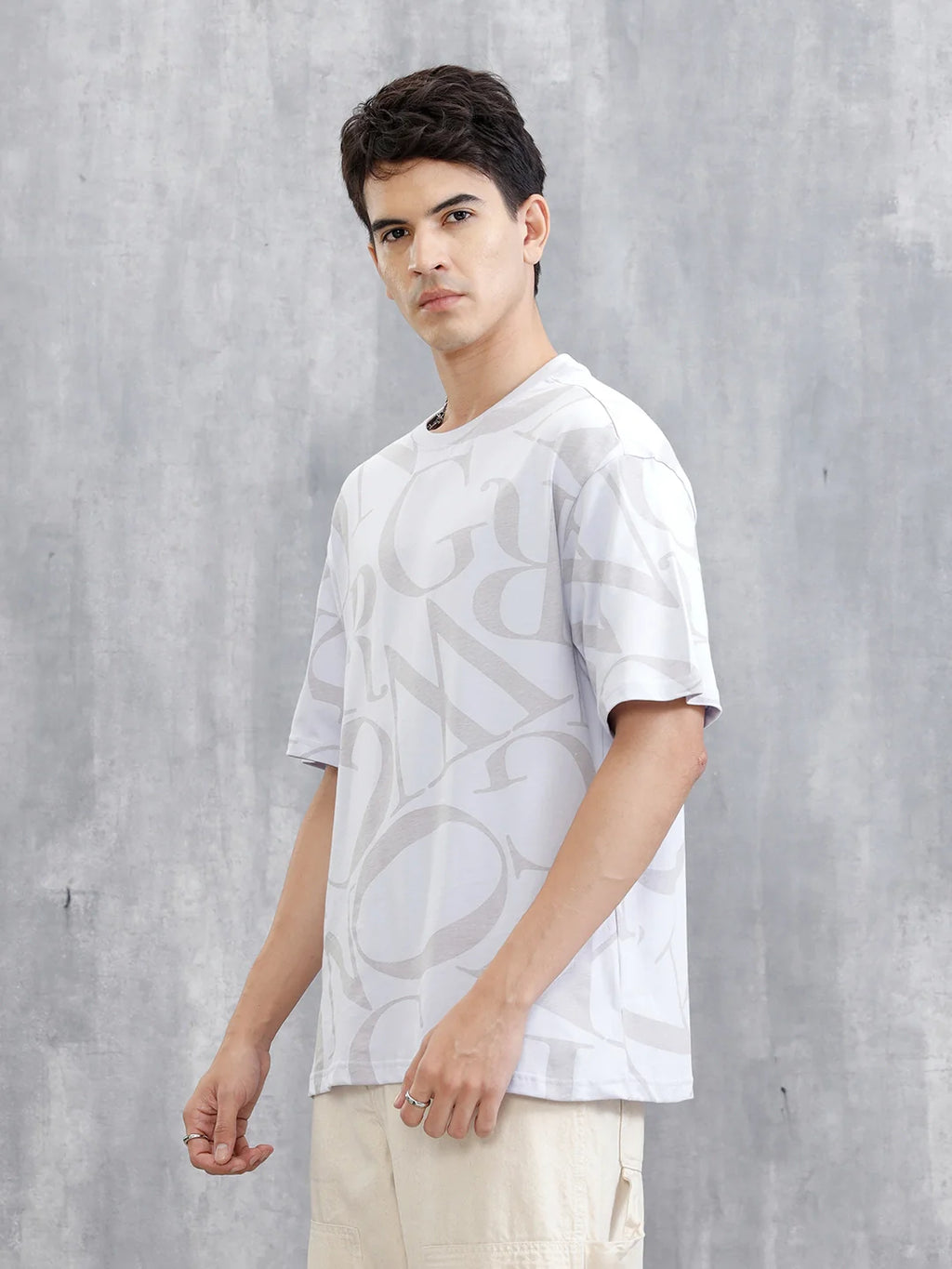 Typography AOP T-Shirt | Purple