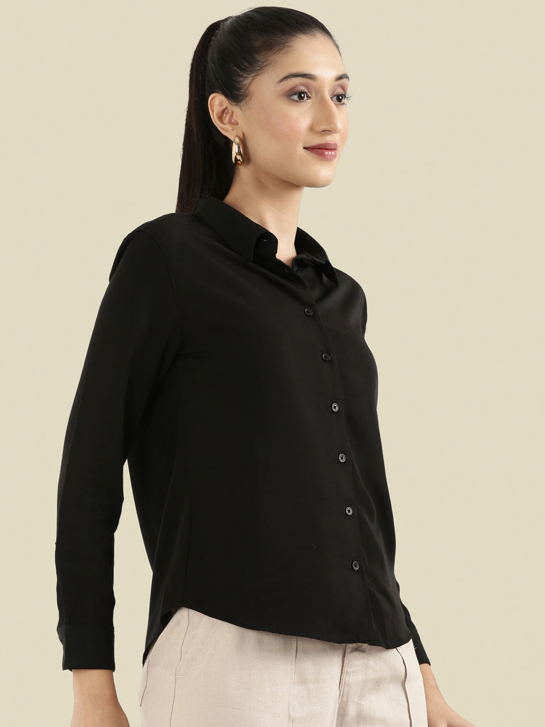 Hammered Classic Collar Pintuck Shirt