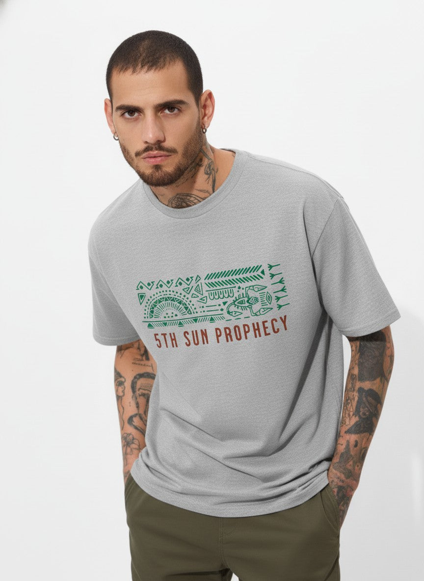 Men Oversized Cotton Tribal T-Shirt