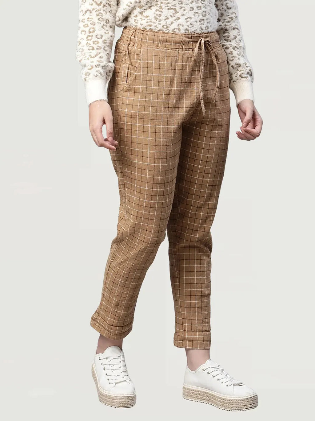Beige Checkered Lower