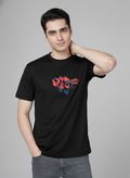 Men Cotton Black Printed Tshirt