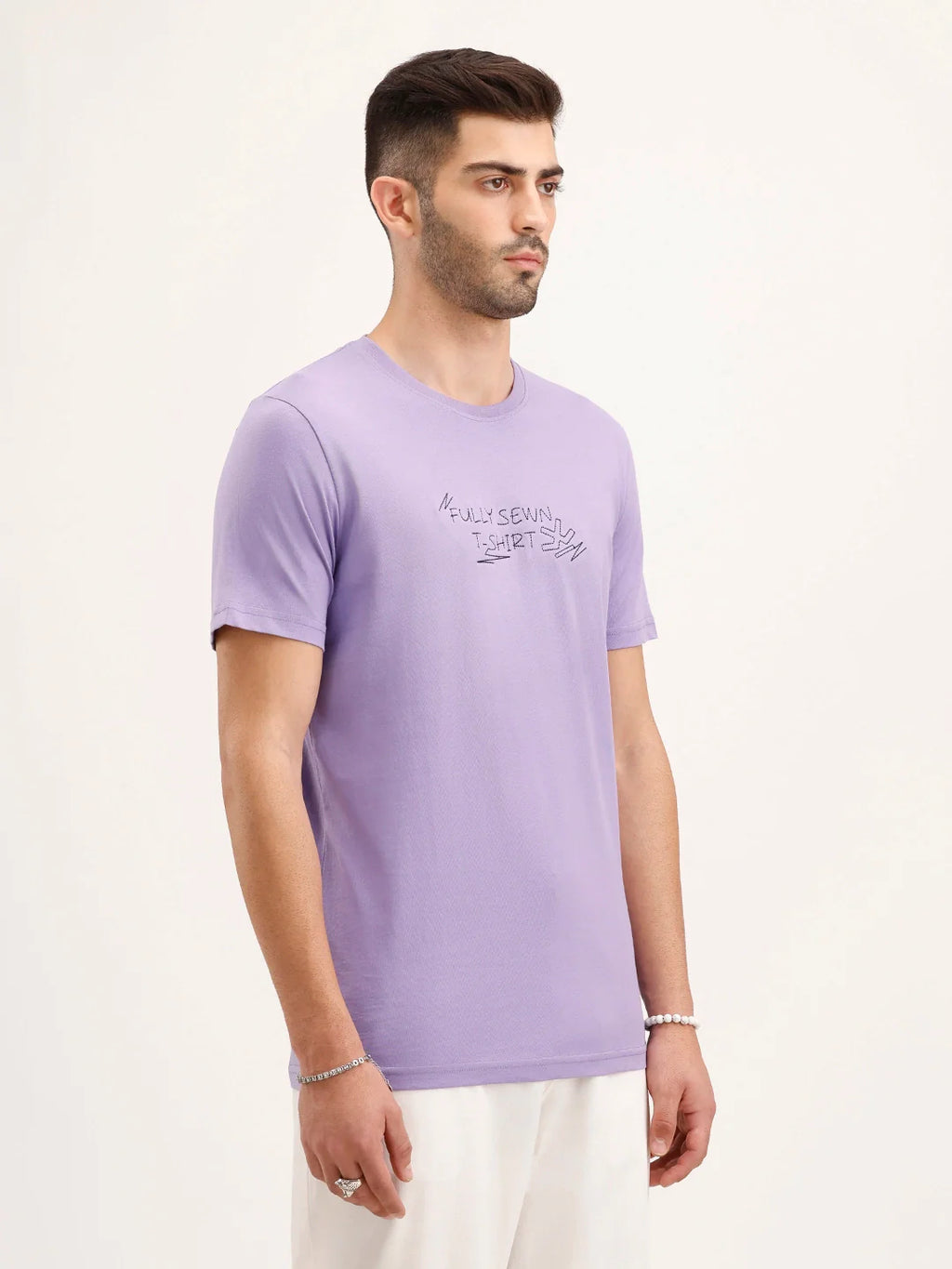 Slim Fit Embroidered T-Shirt | Lavender