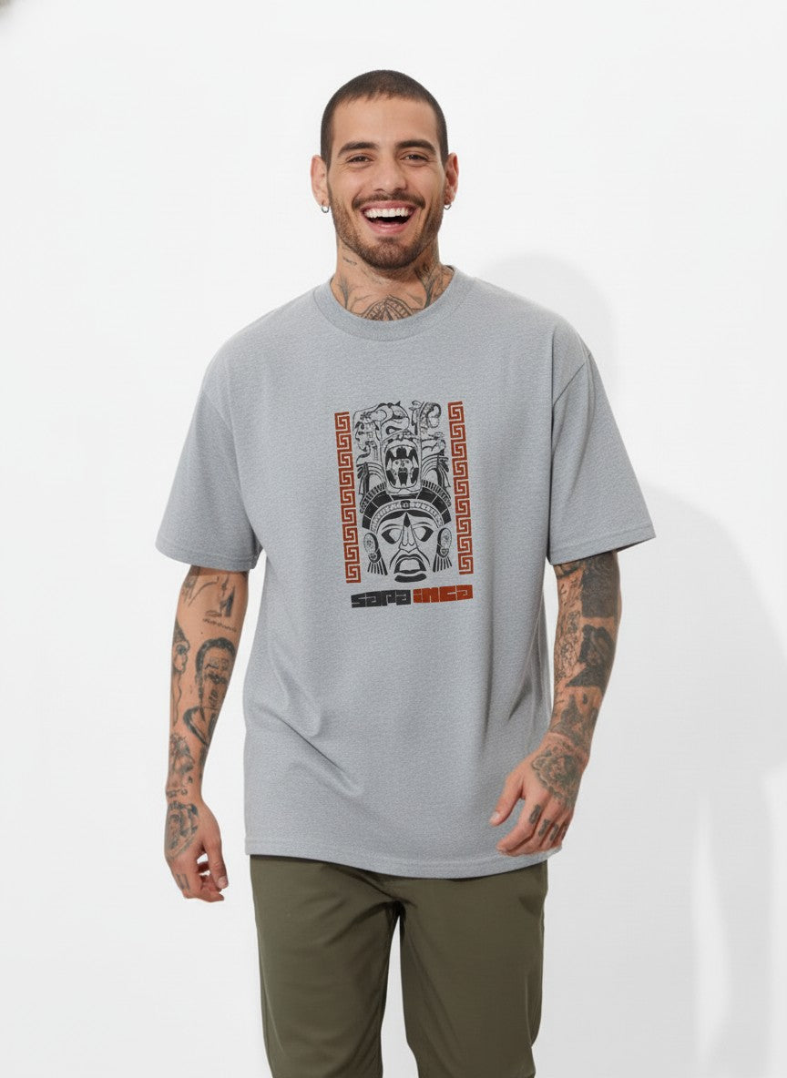 Men Oversized Cotton Tribal T-Shirt
