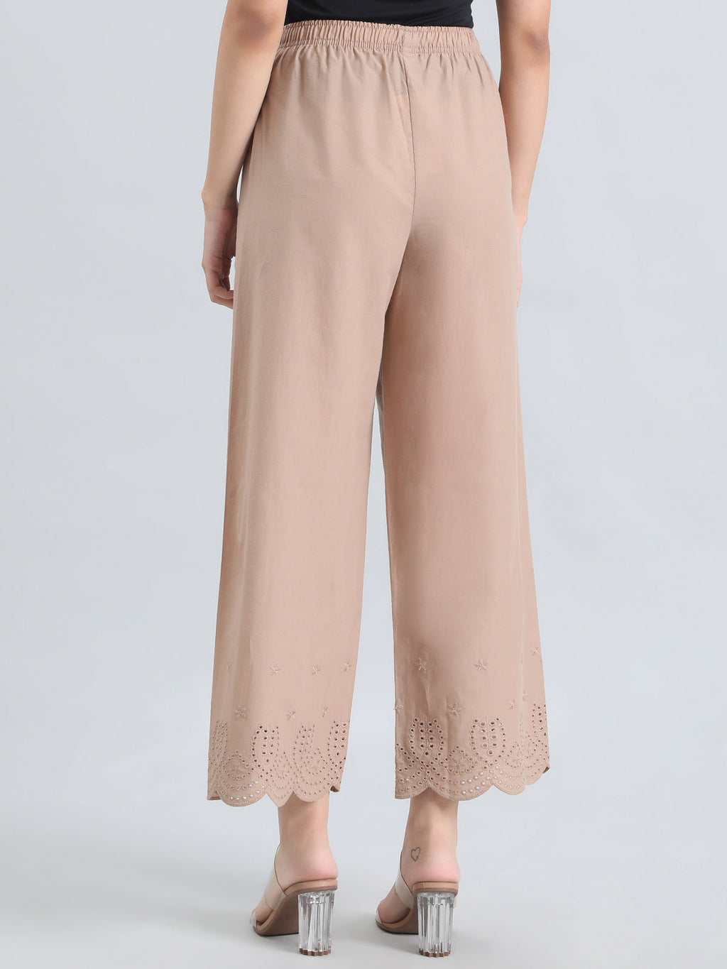 Beige Cotton Hakoba Palazzo