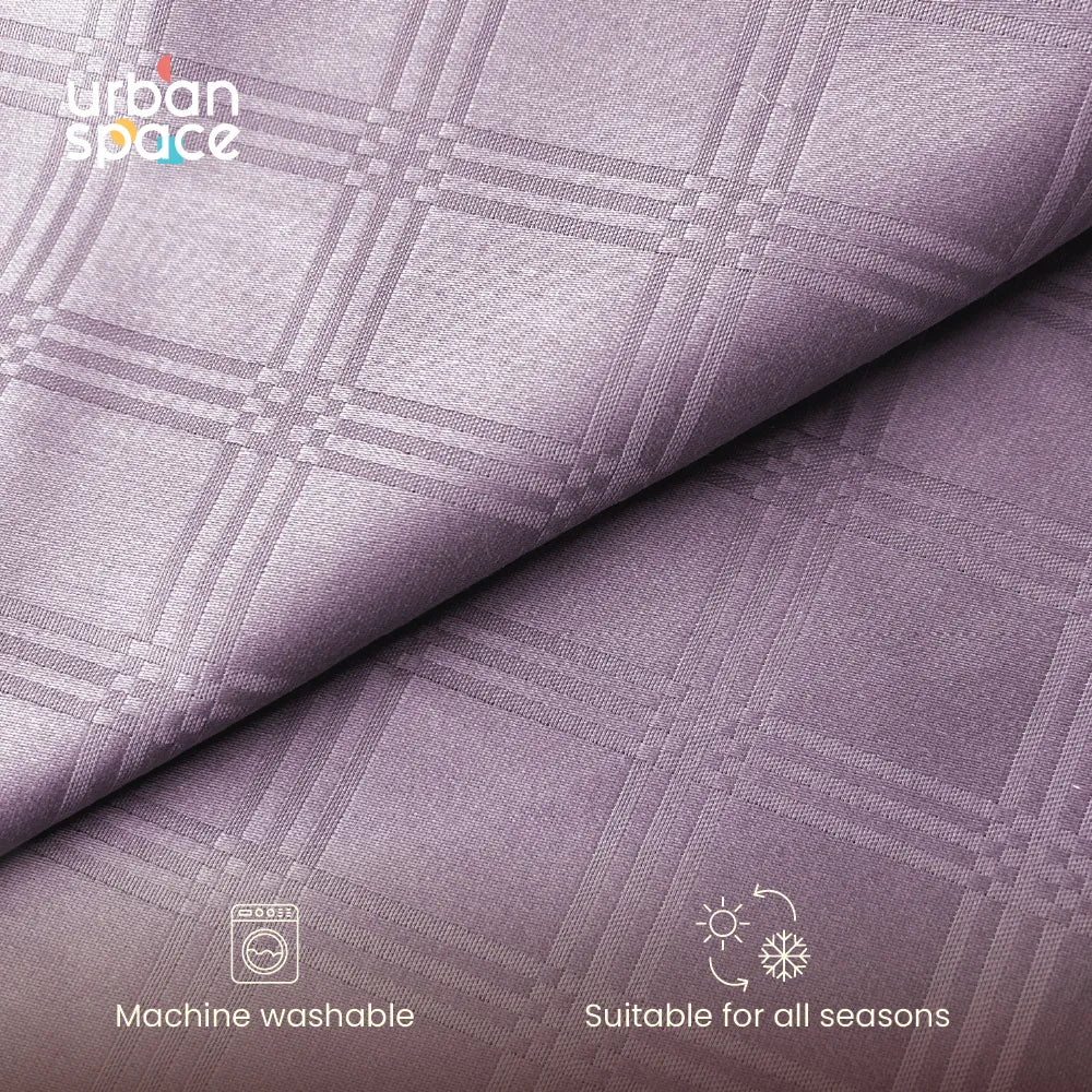 300 TC Super Soft King Bedsheet, Self Woven Checks Design - Soft Mauve Checks