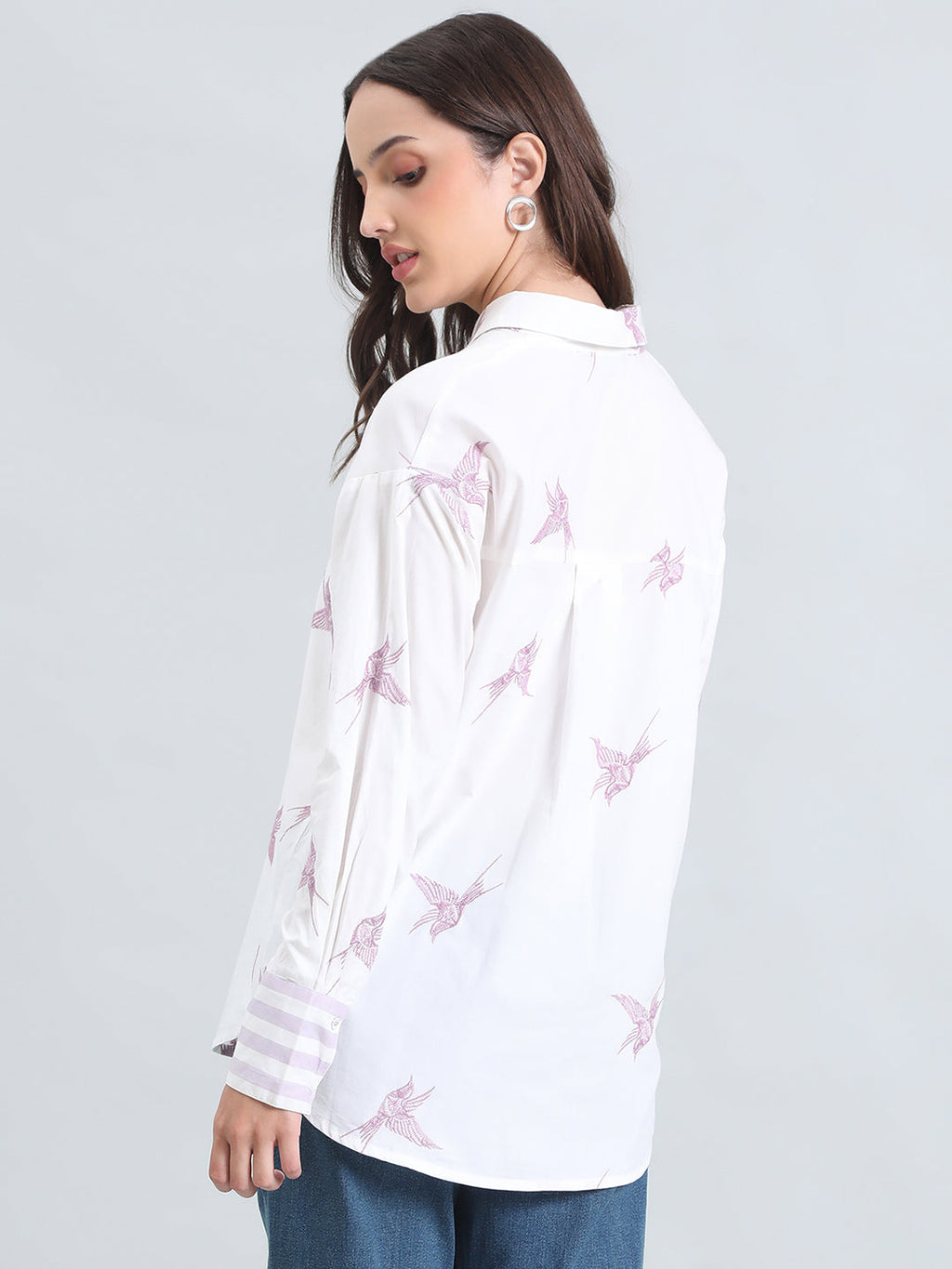 Cotton Embroidered Oversized Shirt