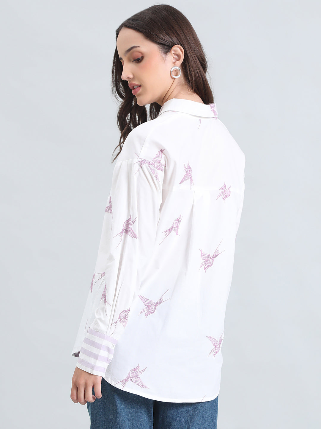 Cotton Embroidered Oversized Shirt