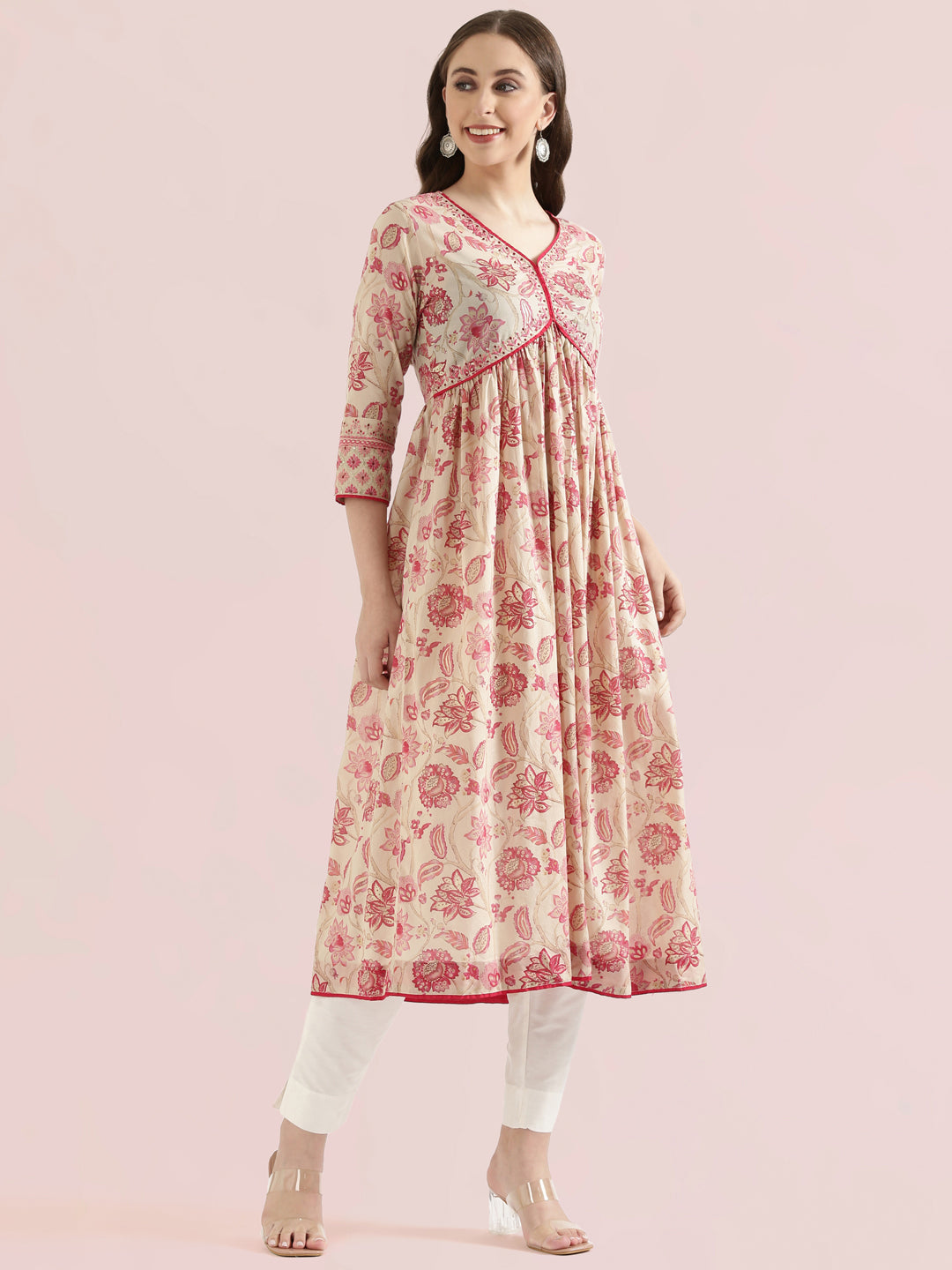Floral Embroidered Alia Cut Anarkali