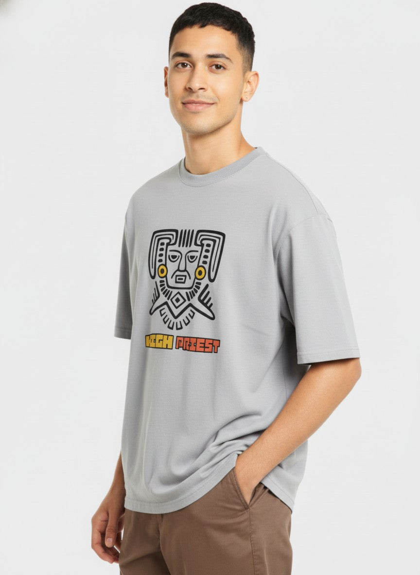 Men Oversized Cotton Tribal T-Shirt