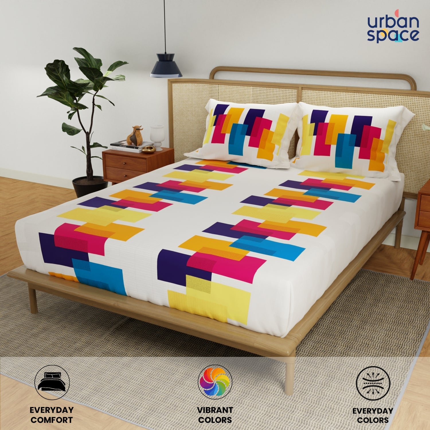 Divine Collection - Cotton Bedsheet With 2 Pillow Covers, Venus Beige