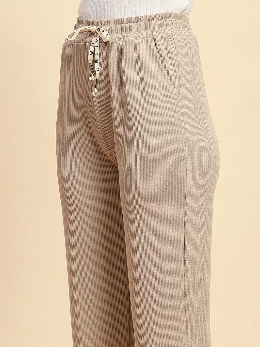 Beige Solid Lower