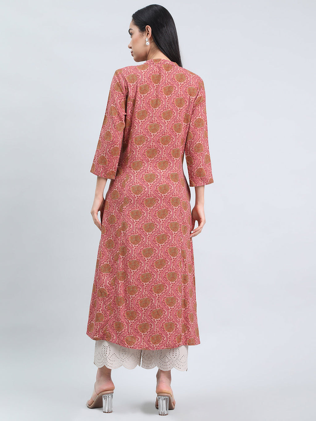 Viscose Ogee Jaal Print A-Line Kurta