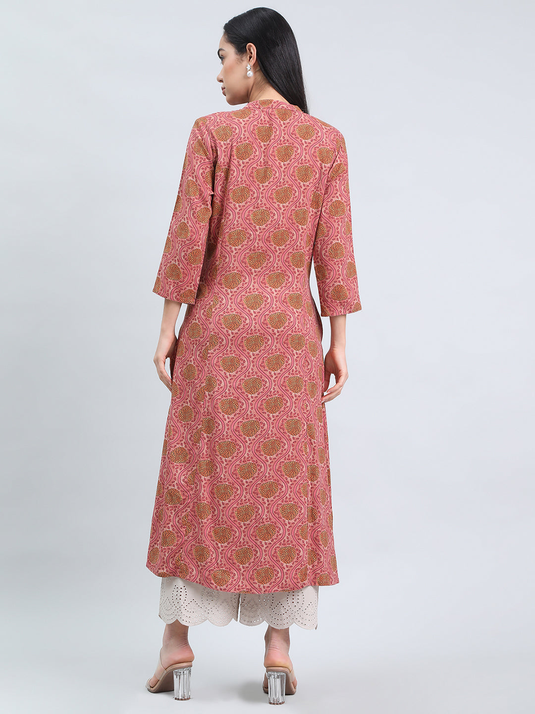 Viscose Ogee Jaal Print A-Line Kurta