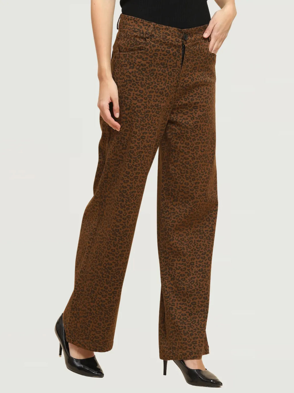 Animal Print Loose Fit Trouser