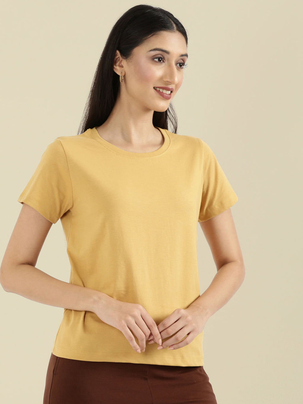 Cotton Jersey Crew Neck Slim Fit T-Shirt