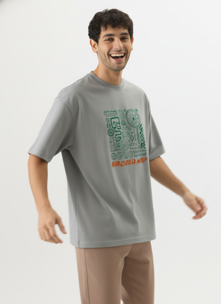 Men Oversized Cotton Tribal T-Shirt