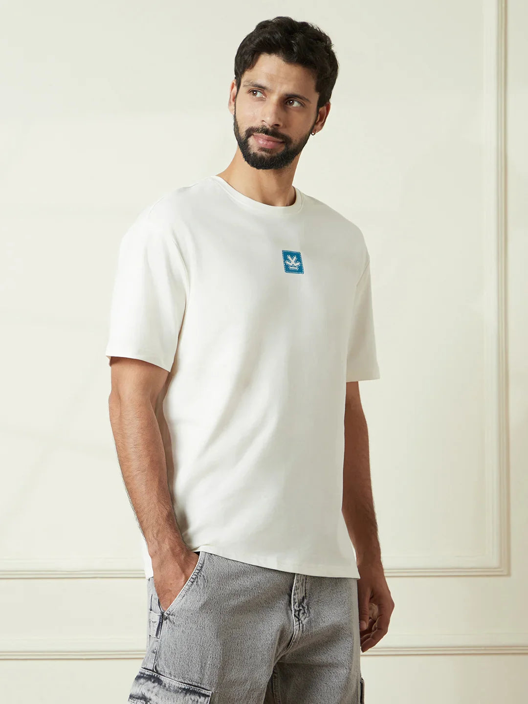 Heavy GSM Back Print T-Shirt | Off White