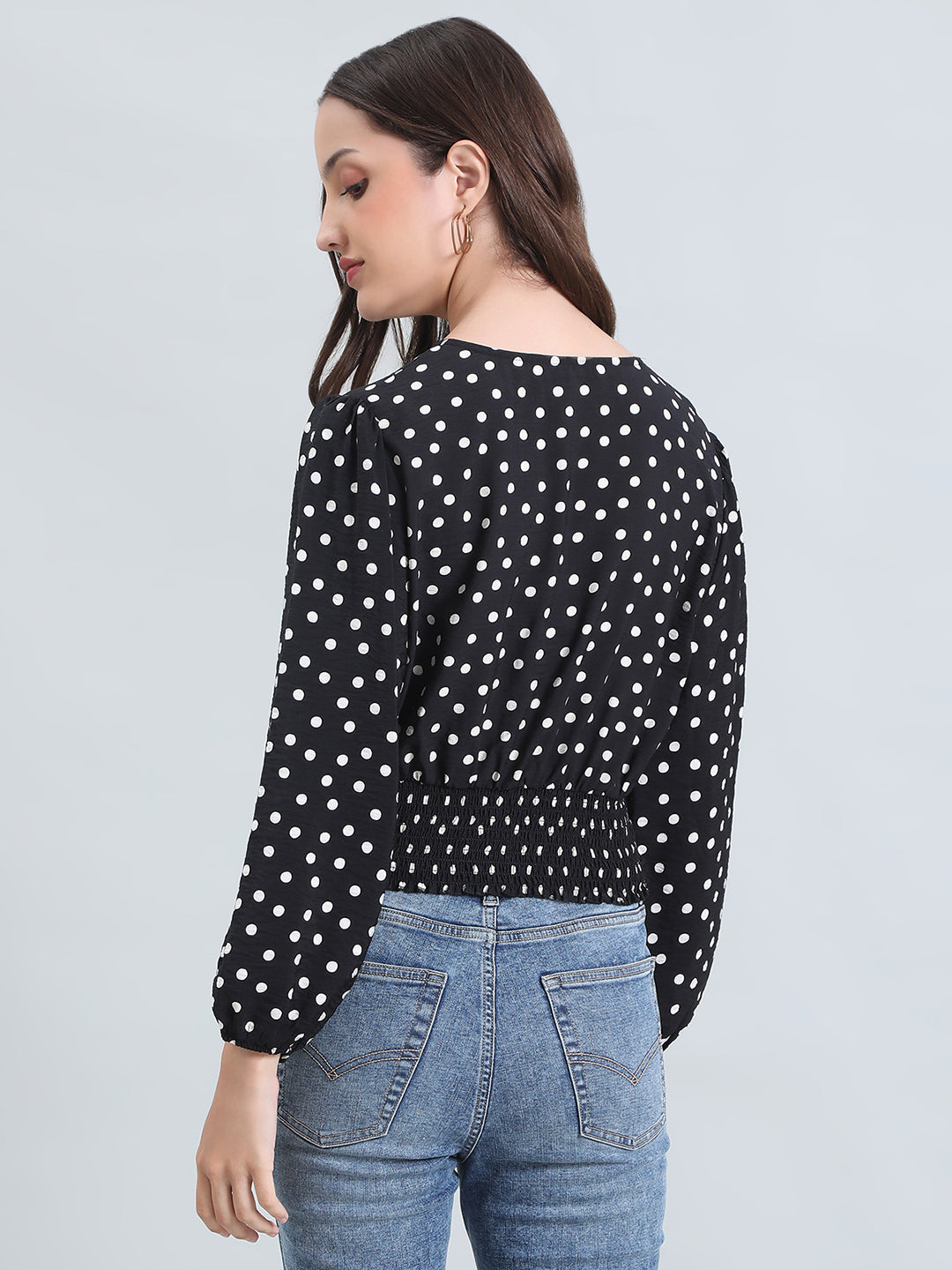 Hammered V-Neck Crop Top