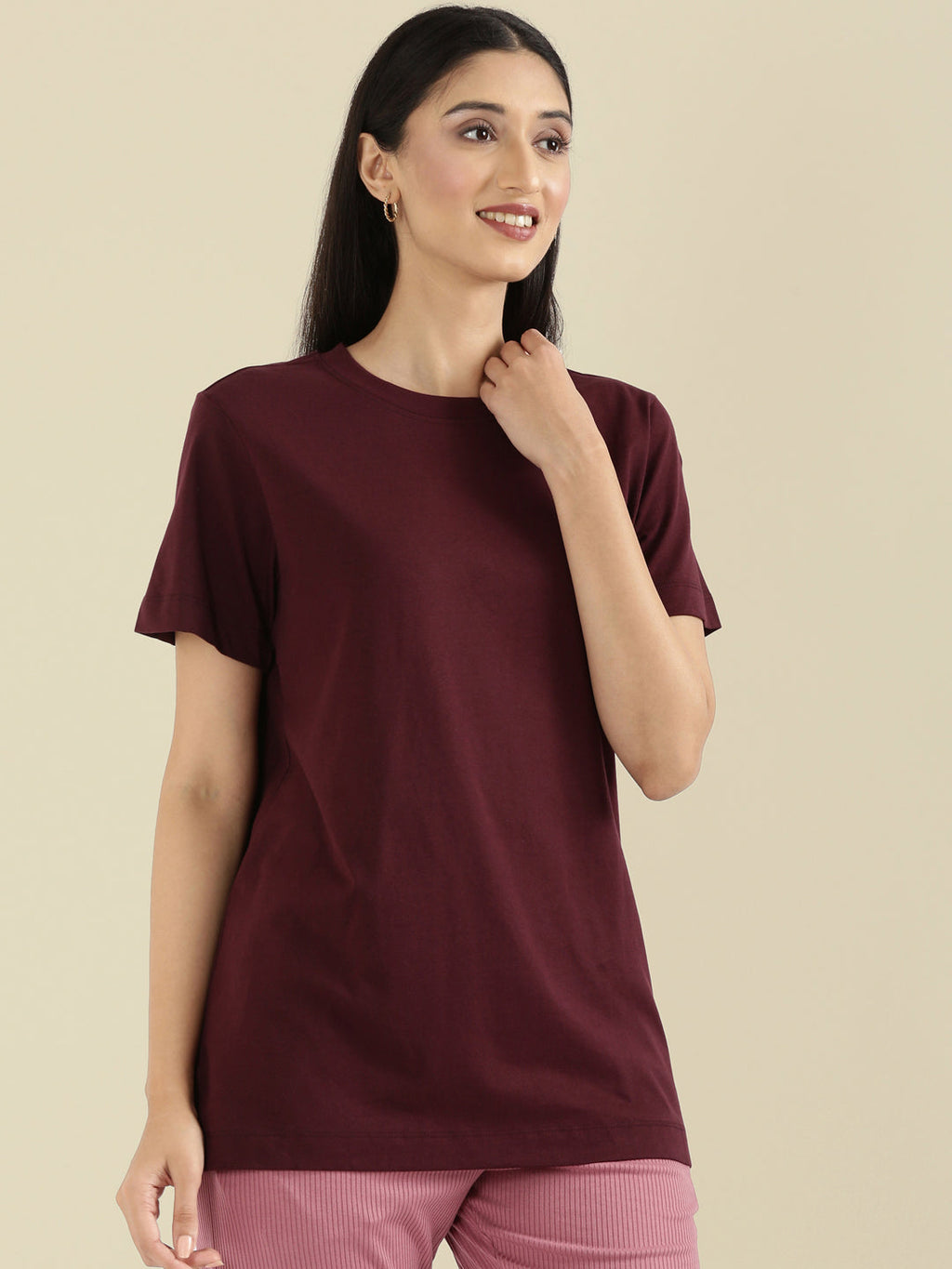 Cotton Jersey Crew Neck Regular Long T-Shirt
