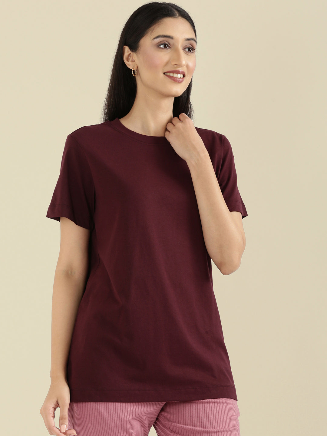 Cotton Jersey Crew Neck Regular Long T-Shirt