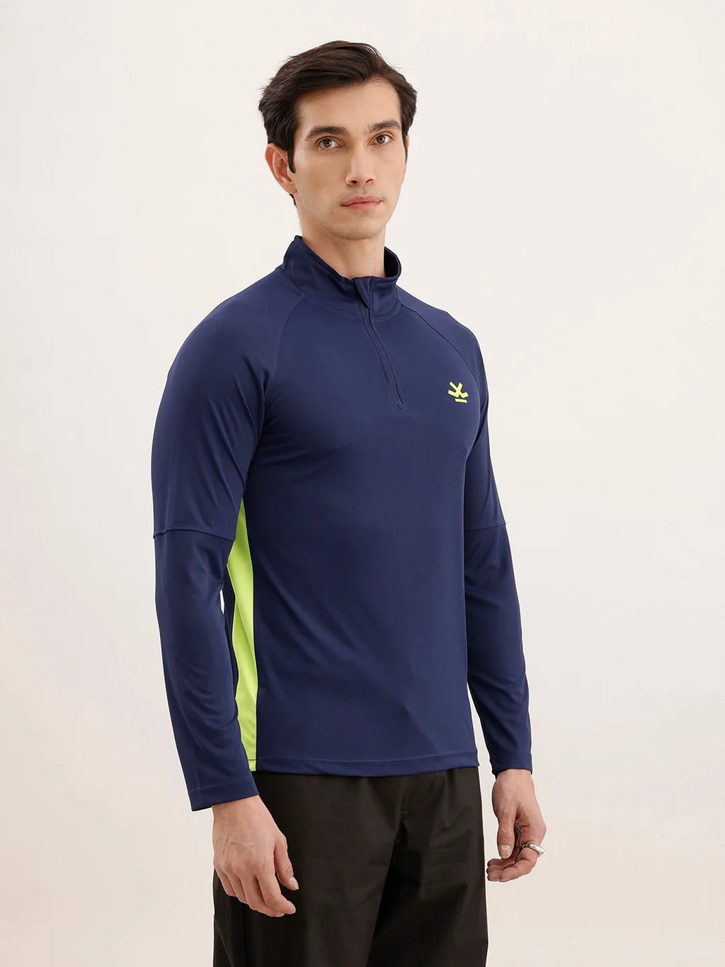 Slim Fit Full Sleeve Active T-Shirt | Navy Blue