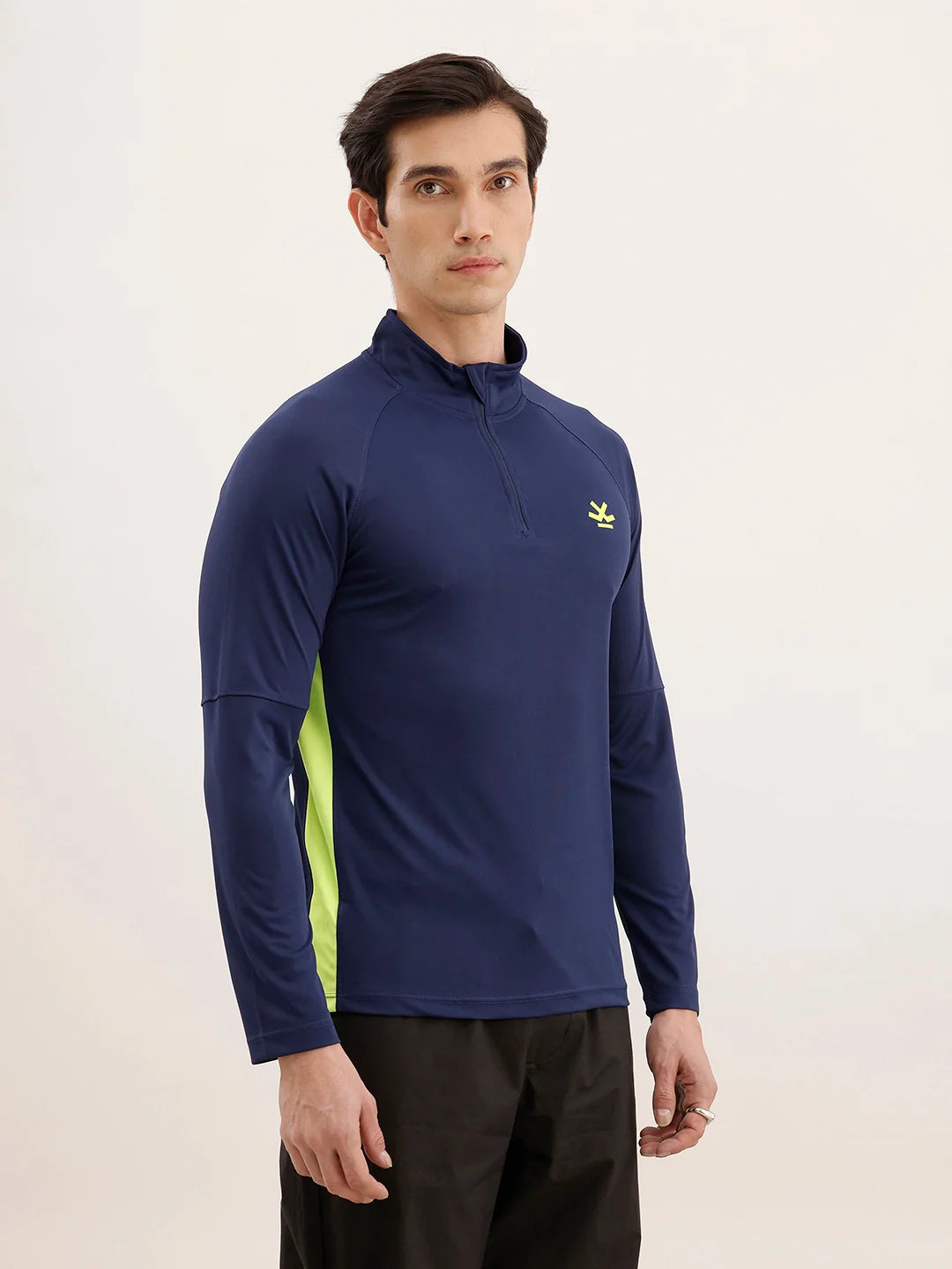 Slim Fit Full Sleeve Active T-Shirt | Navy Blue