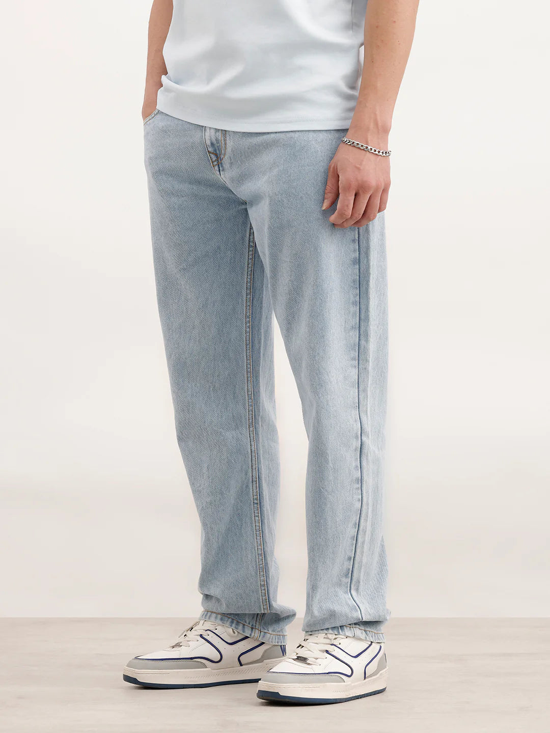 Anti Fit Solid Denim Jeans  | Light Blue
