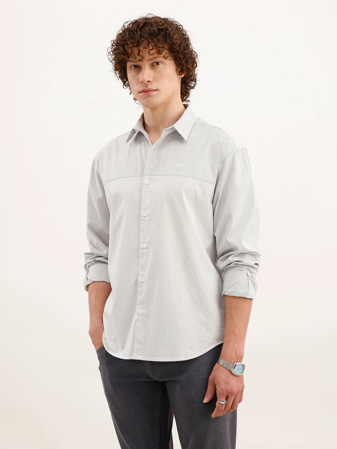 Comfort Fit Cut & Sew Shirt  | Grey