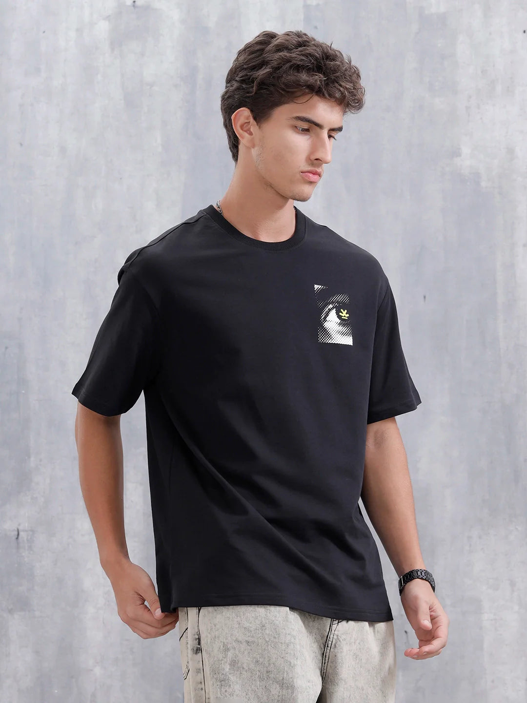 Bizarre Elements Oversized Cotton Back Print T-Shirt | Black