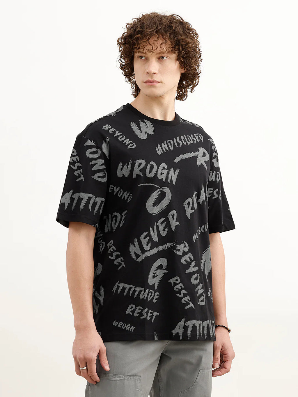 Oversized AOP T-Shirt | Black