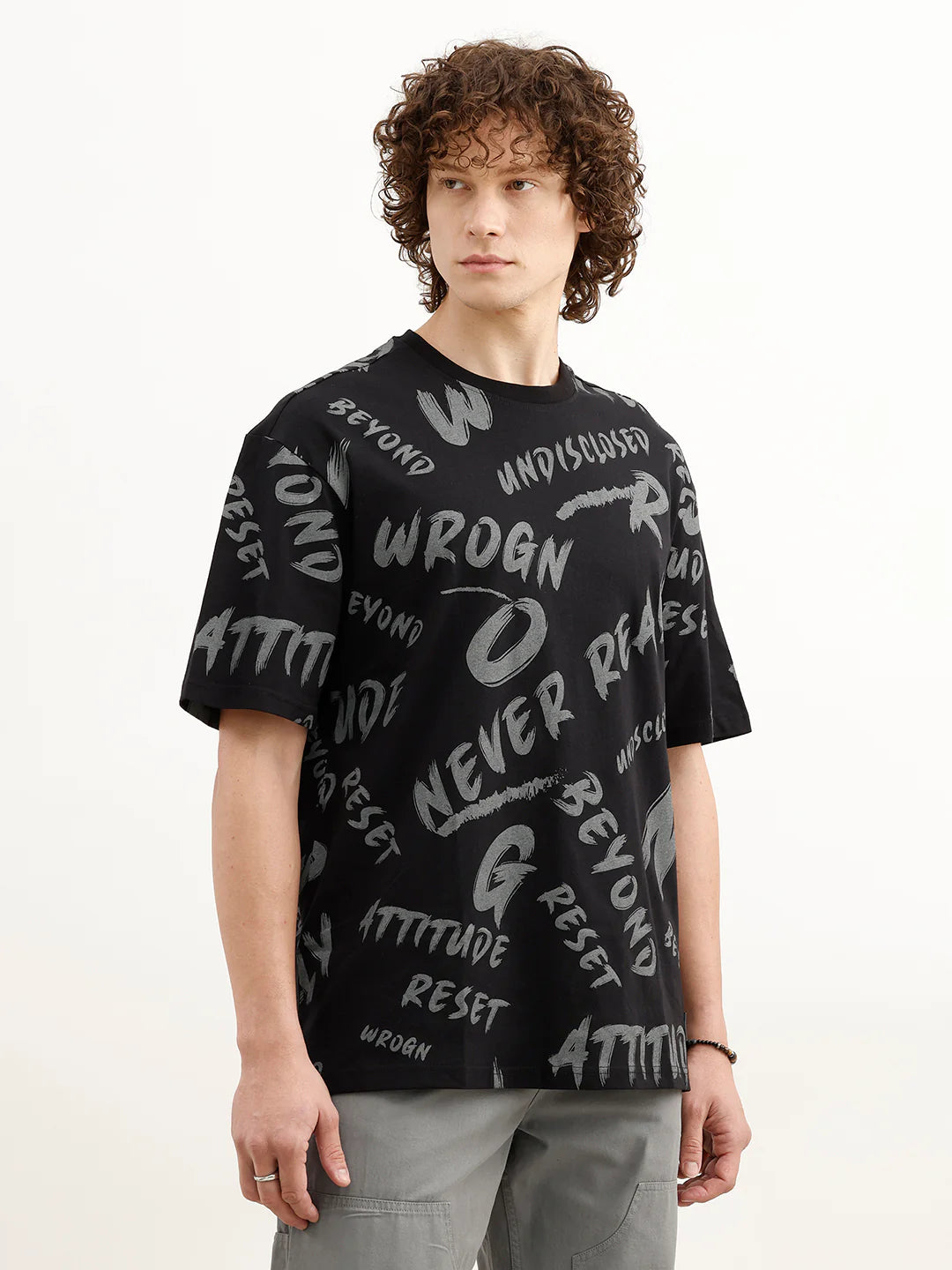 Oversized AOP T-Shirt | Black