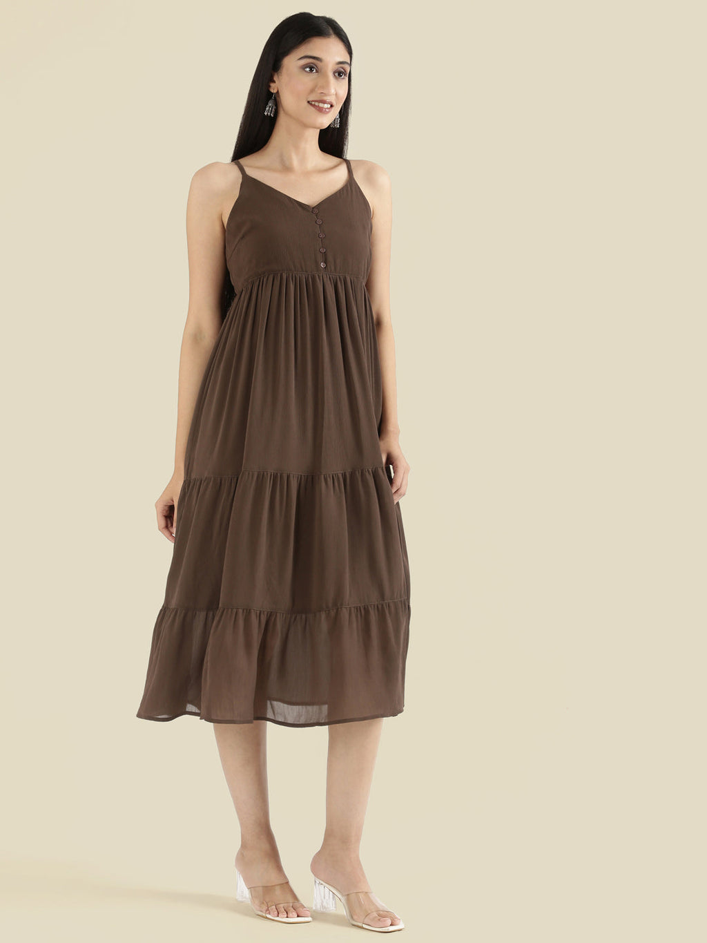 Georgette V-Neck Slip Dress