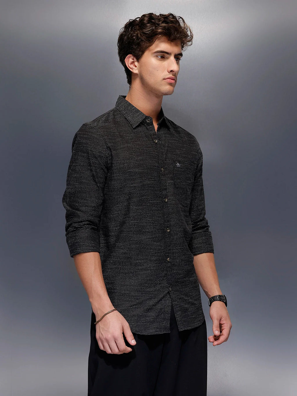 Men's Casual Regular Fit Shirt   |  Black