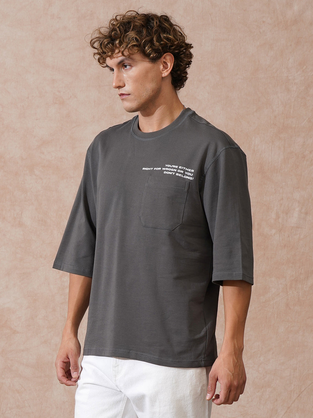 Heavy GSM 3/4th Sleeve T-Shirt | Grey