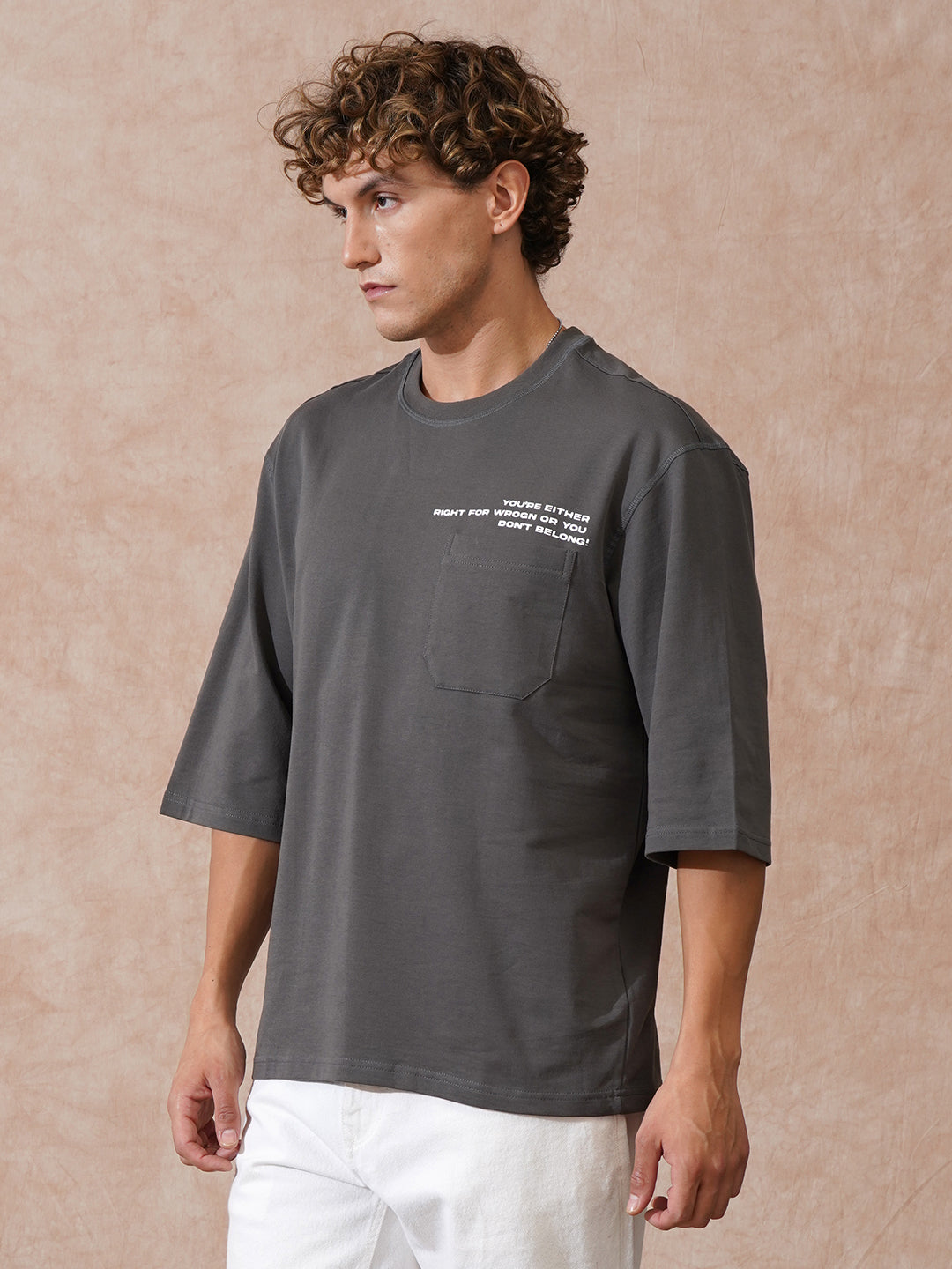 Heavy GSM 3/4th Sleeve T-Shirt | Grey